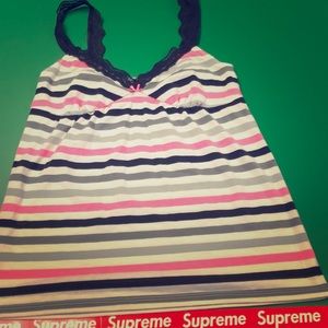 Sleep tank top with lace straps